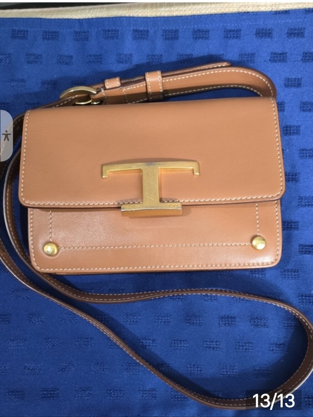 Tod's T Timeless Belt Bag / Micro Shoulder Bag with Gold Hardware